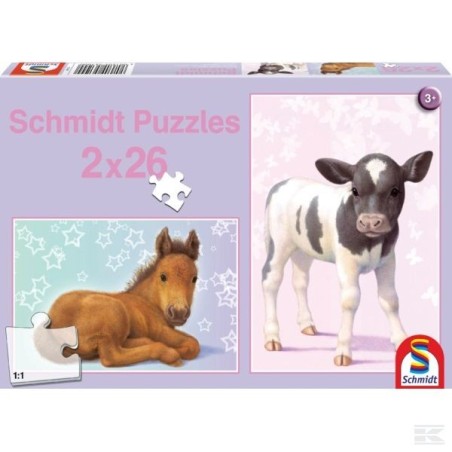 3+ Puzzle Potro/Ternero 2*26 piezas