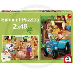 4+ Puzzle Animales de granja  2*48 piezas