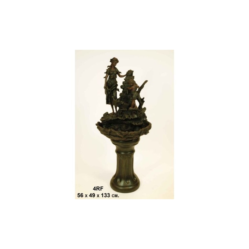 Fuente de resina Pedestal mujer con niño 4RF