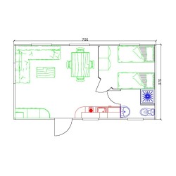 Mobil Home Burela 7x3,7  (25,90 m2)