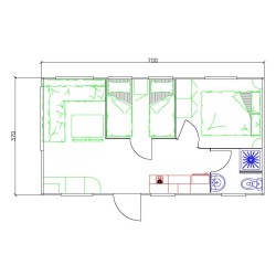 Mobil Home Cacabelos con Porche 7x7,4  (51,80 m2)