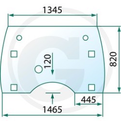 JOHN DEERE 6105R - Luna delantera 7B