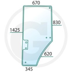 JOHN DEERE 7600 - Luna puerta derecha