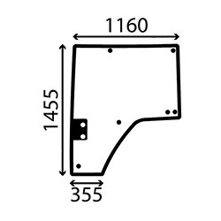 JOHN DEERE 7630 - Luna puerta izquierda