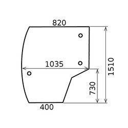 MASSEY FERGUSON 5608 - Luna puerta izquierda