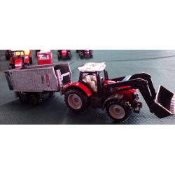 1:87 MASSEY FERGUSON 8700 con pala y remolque FLEIGL