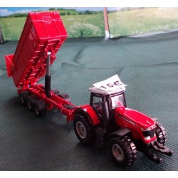 1:87 MASSEY FERGUSON 8737 con remolque KRAMPE 3 ejes