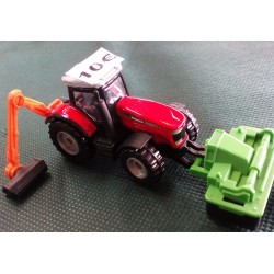 1:87 MASSEY FERGUSON 8737 con desbrozadora de brazo y segadora