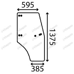 JOHN DEERE 5300N Cabina LOCHMANN - Luna puerta derecha