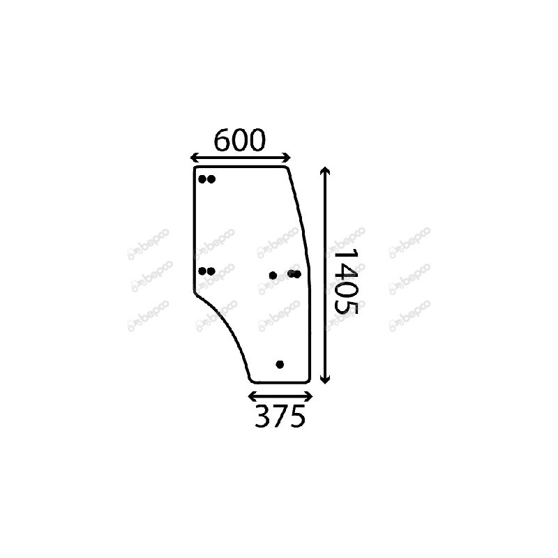 JOHN DEERE 5215F - Luna puerta derecha