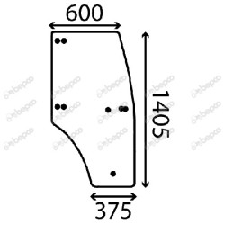 JOHN DEERE 5215F - Luna puerta derecha