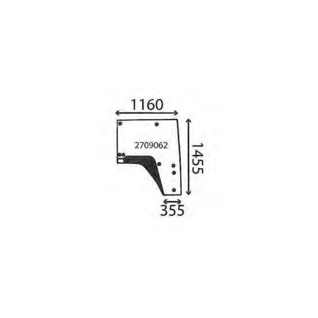 JOHN DEERE 7720 - Luna puerta derecha