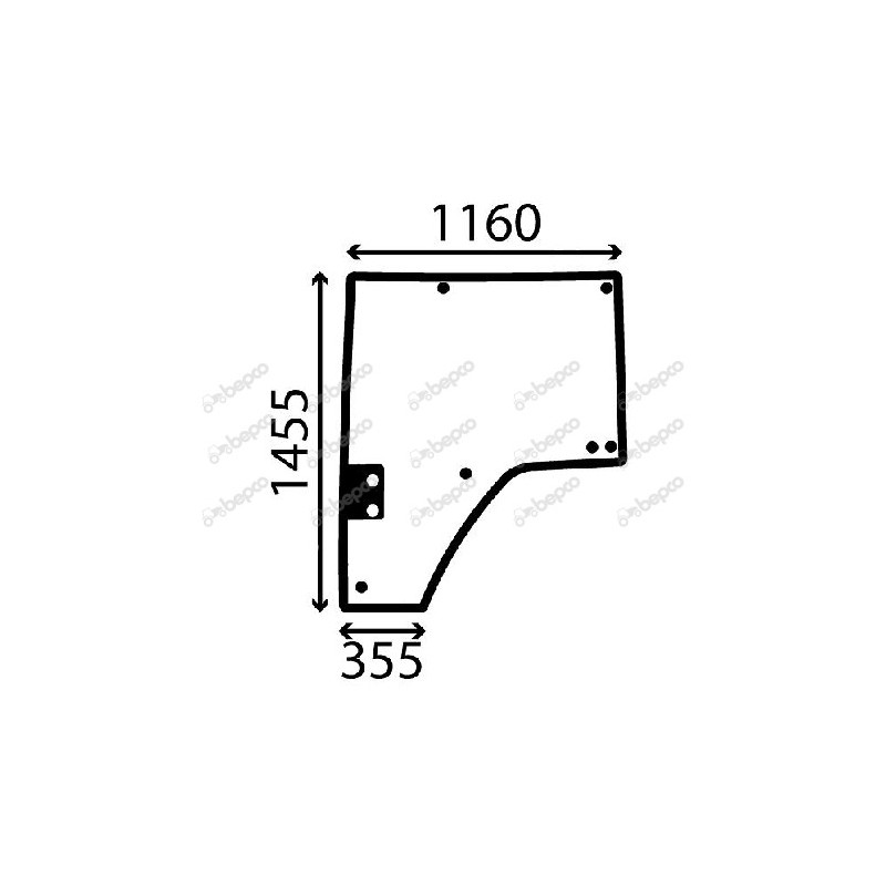 JOHN DEERE 7720 - Luna puerta izquierda