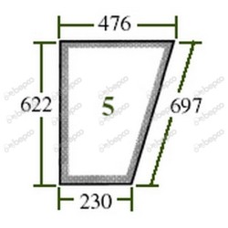 JOHN DEERE 1030 - Cristal puerta inferior izquierdo