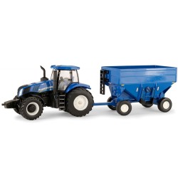 1:32 NEW HOLLAND T8.350 con remolque vagón