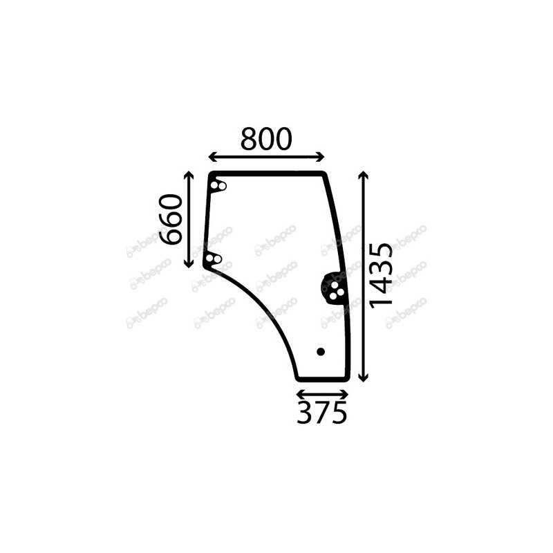 NEW HOLLAND TD5.65 - Luna puerta derecha