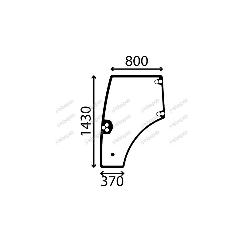 NEW HOLLAND TD5.65 - Luna puerta izquierda