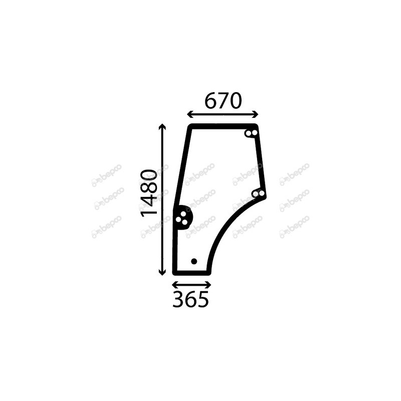 NEW HOLLAND TD5010 - Luna puerta izquierda