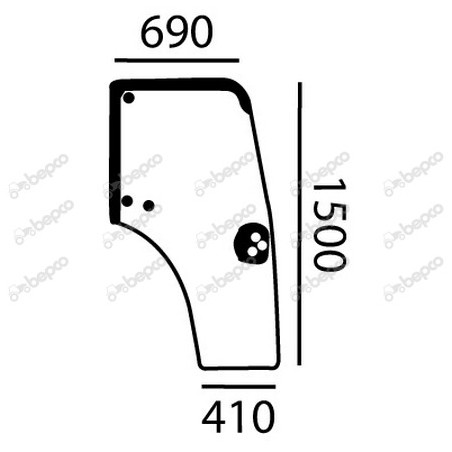 NEW HOLLAND TN65F - Luna puerta derecha