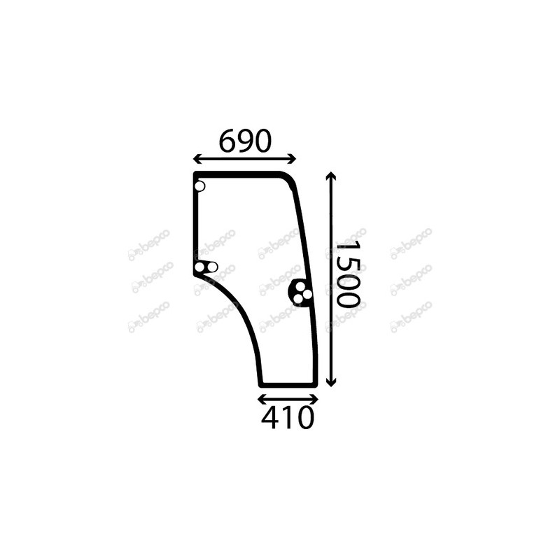 NEW HOLLAND TN75FA - Luna puerta derecha