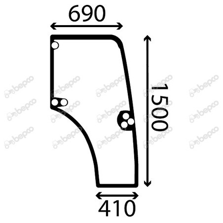 NEW HOLLAND TN75FA - Luna puerta derecha