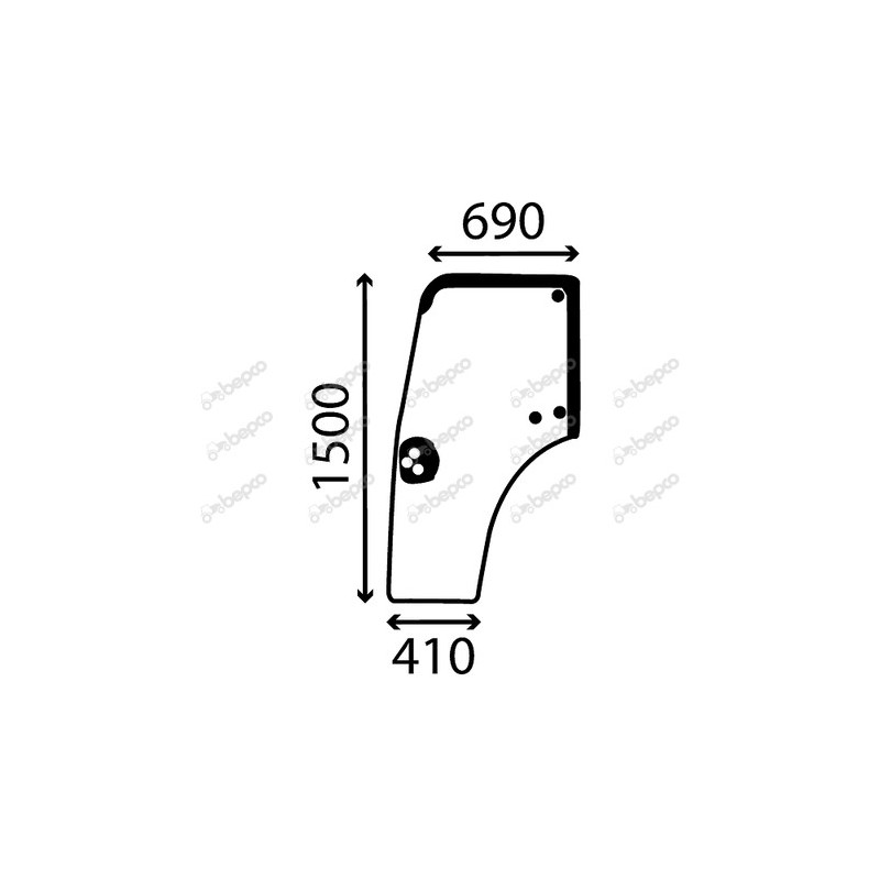 NEW HOLLAND TN55V - Luna puerta izquierda