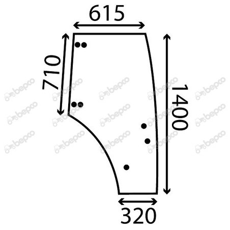 FENDT 206 F - Luna puerta derecha