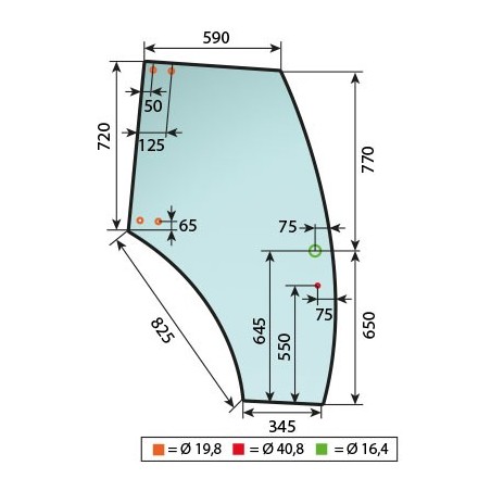 LANDINI Globus 50 - Luna puerta derecha