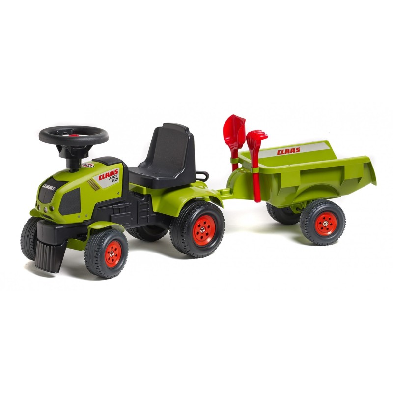 1:09 BABY TRACTOR CLAAS AXOS 310 + REMOLQUE + ACCESORIOS  