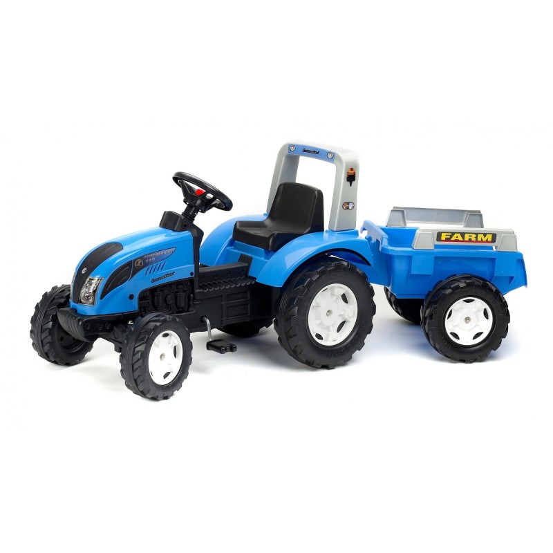 4:09 TRACTOR LANDINI 115 + REMOLQUE, FUNCIONA CON PEDALES, 160 CMS DE LARGO, EDAD + 3 AÑOS