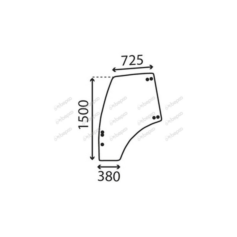 SAME Fortis 120.4 - Luna puerta izquierda