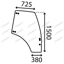 SAME Fortis 120.4 - Luna puerta derecha