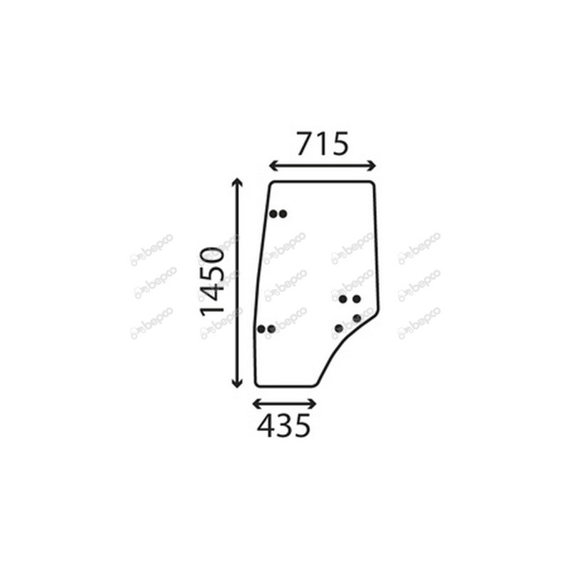 SAME Laser3 140 - Luna puerta izquierda