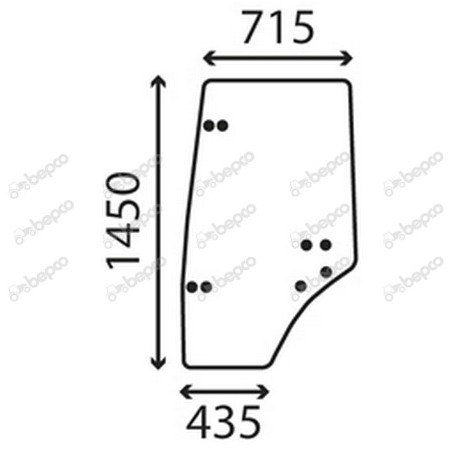 SAME Laser3 140 - Luna puerta izquierda