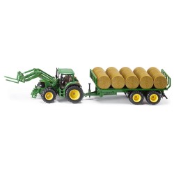 1:32 JOHN DEERE 6920 con pinzas y remolque con rulos