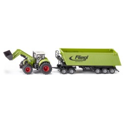 1:50 CLAAS Axion con pala y remolque basculante 5 ejes