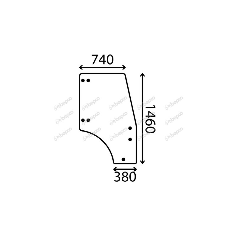 KUBOTA B2230 DC - Luna puerta derecha