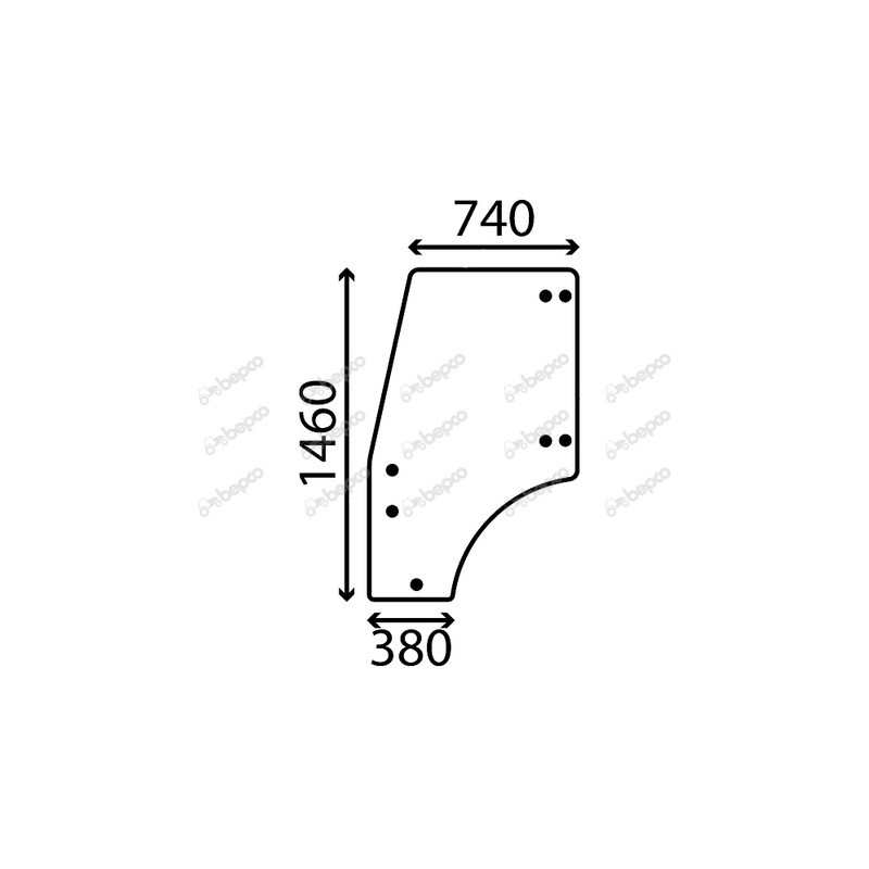 KUBOTA B2230 DC - Luna puerta izquierda