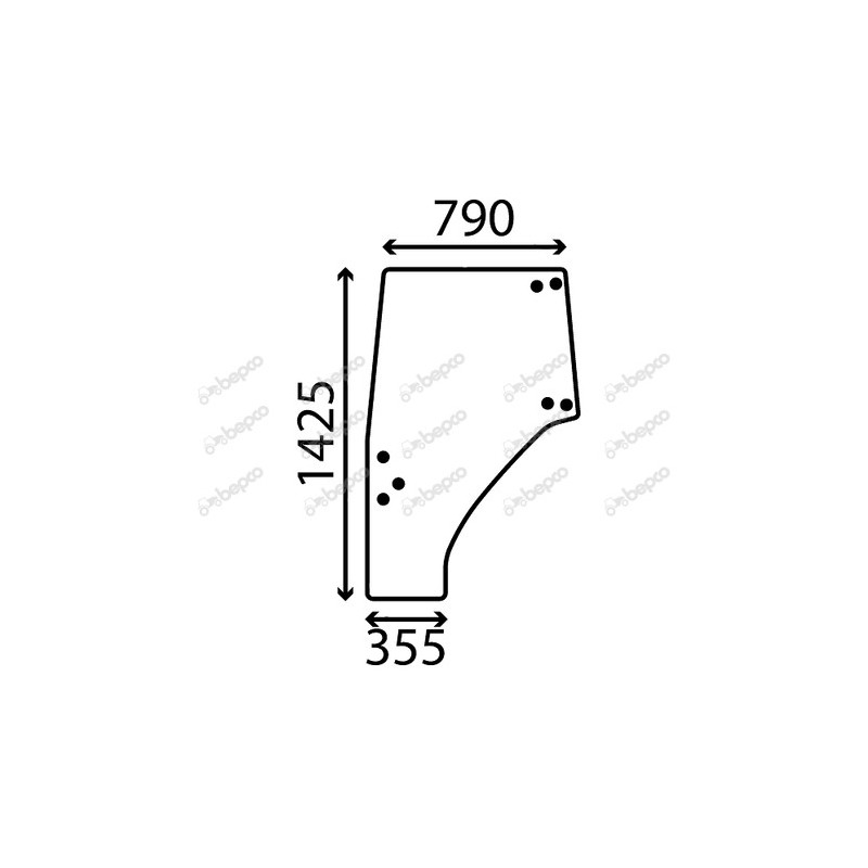 KUBOTA L3300 - Luna puerta izquierda