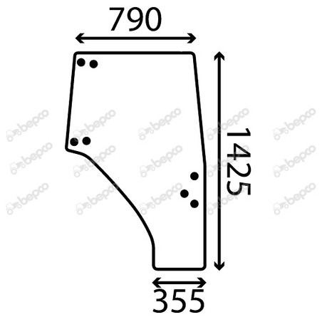 KUBOTA L3300 - Luna puerta derecha 