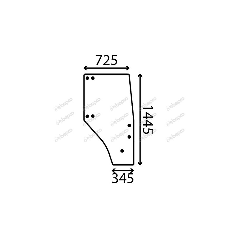 KUBOTA M105 S - Luna puerta derecha