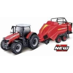 1:32 MASSEY FERGUSON 8740S con empacadora