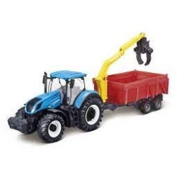 1:50 NEW HOLLAND T7.315 con remolque y grúa