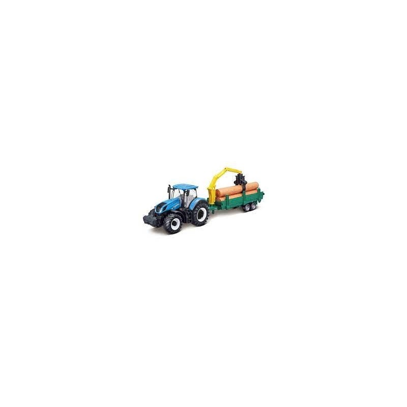 1:50 NEW HOLLAND T7.315 con remolque forestal