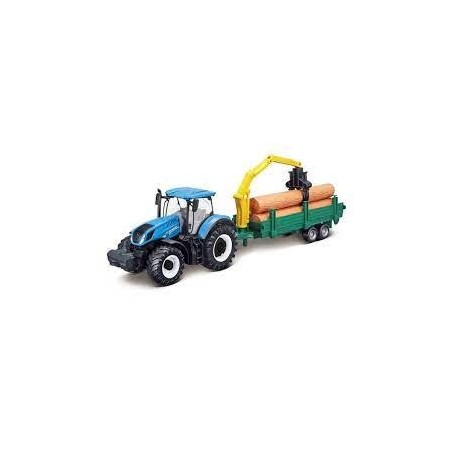 1:50 NEW HOLLAND T7.315 con remolque forestal