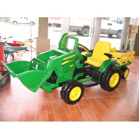 6:09 JOHN DEERE con pala y remolque 12V Motor eléctrico