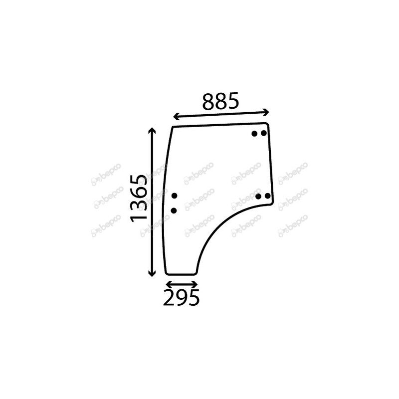 JOHN DEERE 3320 Compact - Luna puerta izquierda