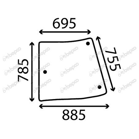 JOHN DEERE 5525 - Luna lateral izquierda