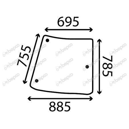 JOHN DEERE 5055E - Luna lateral derecha