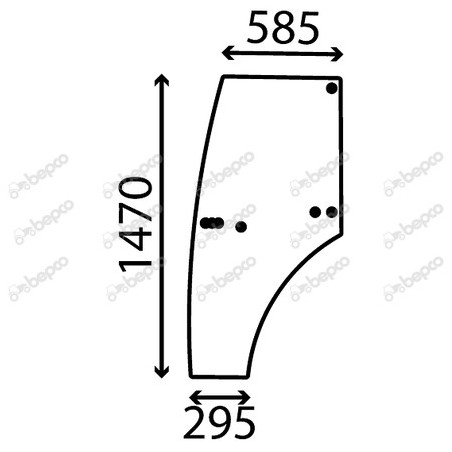 JOHN DEERE 5090GH - Luna puerta izquierda